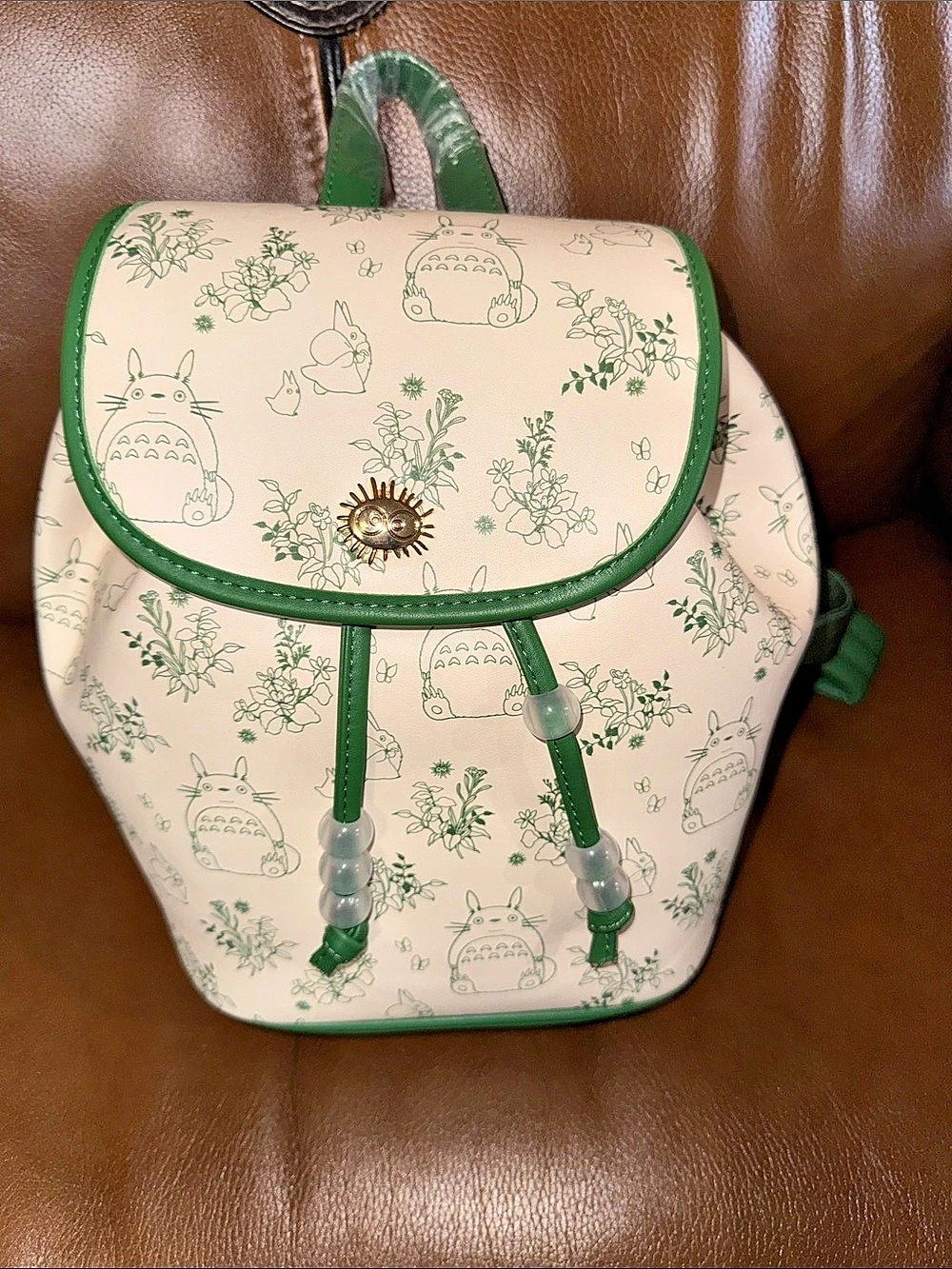BoxLunch Studio Ghibli My Neighbor Totoro Floral Sketch Mini Backpack Green &